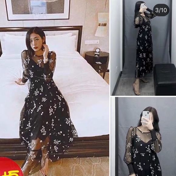 Last🔥Zara floral tulle dress bloggers favorite - Picture 4 of 10